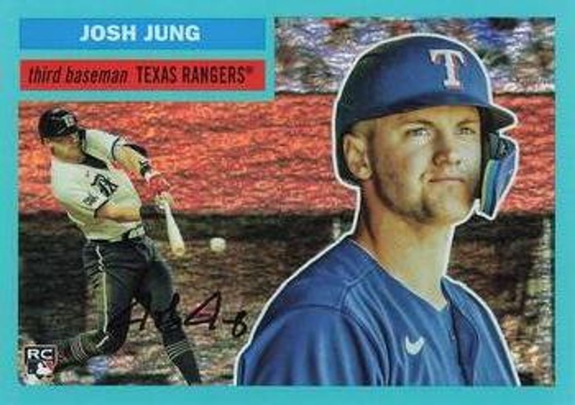Josh Jung 2023 Topps Archives #10 Aqua Sparkle Foil /75 Rookie RAW