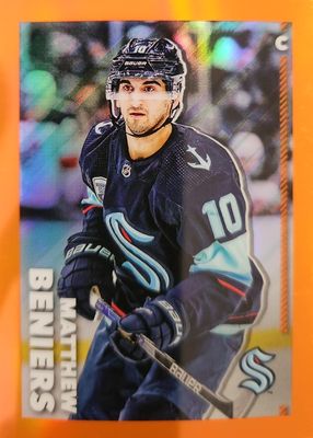 2022 Topps Chrome NHL Sticker Collection #424 Orange Refractor /25