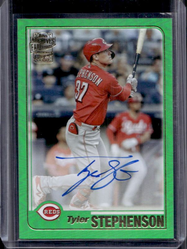2023 Topps Archives #01FF-TS Fan Favorites Autographs - Green Foil /99