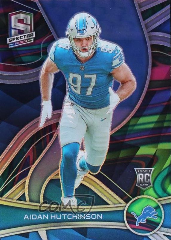 Aidan Hutchinson 2022 Spectra #155 Neon Marble /4 Rookie RAW