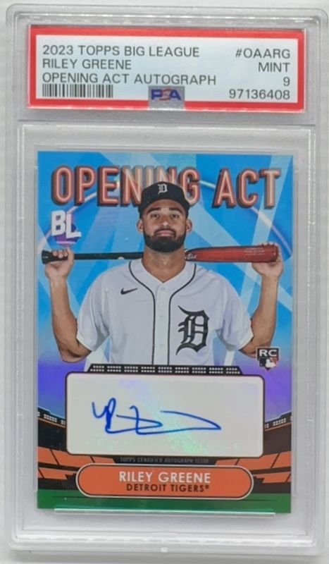 Riley Greene 2023 Topps Big League #OAA-RG Opening Act Autographs Rookie RAW