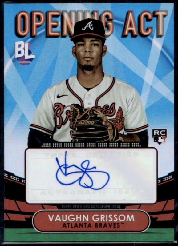 Vaughn Grissom 2023 Topps Big League #OAA-VG Opening Act Autographs Rookie RAW