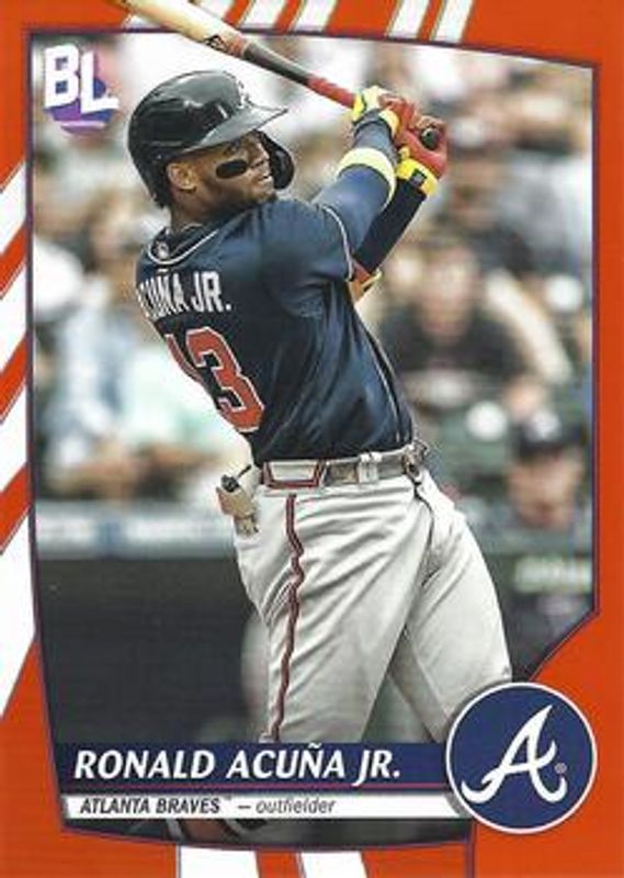 Ronald Acuna Jr. 2023 Topps Big League #150 Electric Orange RAW
