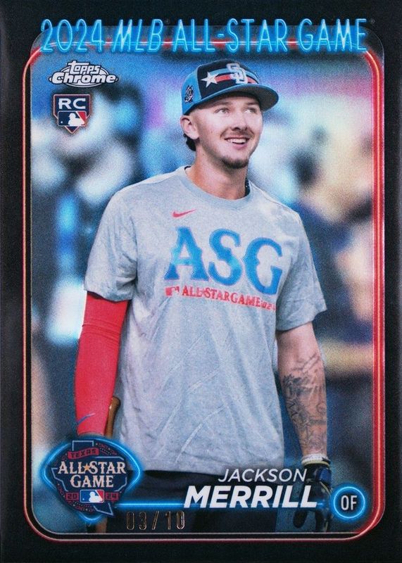Jackson Merrill 2024 Topps Chrome Update #ASGC-49 2024 All-Star Game - Black Refractor /10 Rookie RAW