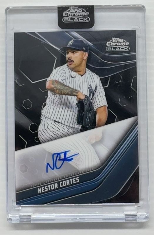 Nestor Cortes Jr. 2023 Topps Chrome Black #CBA-NC Autographs RAW