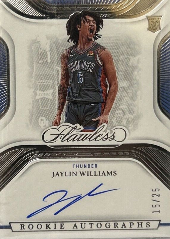 Jaylin Williams 2022 Flawless #RA-JYW Rookie Autographs /25 RAW