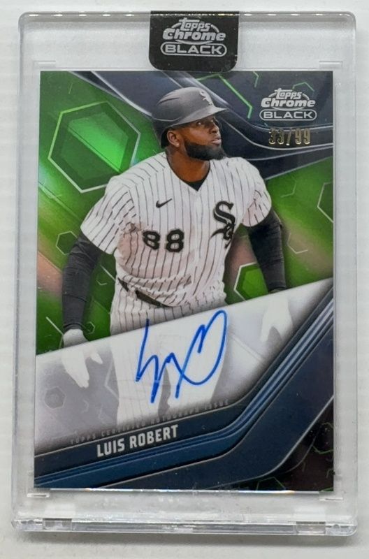 Luis Robert Jr. 2023 Topps Chrome Black #CBA-LR Autographs - Green Refractor /99 RAW