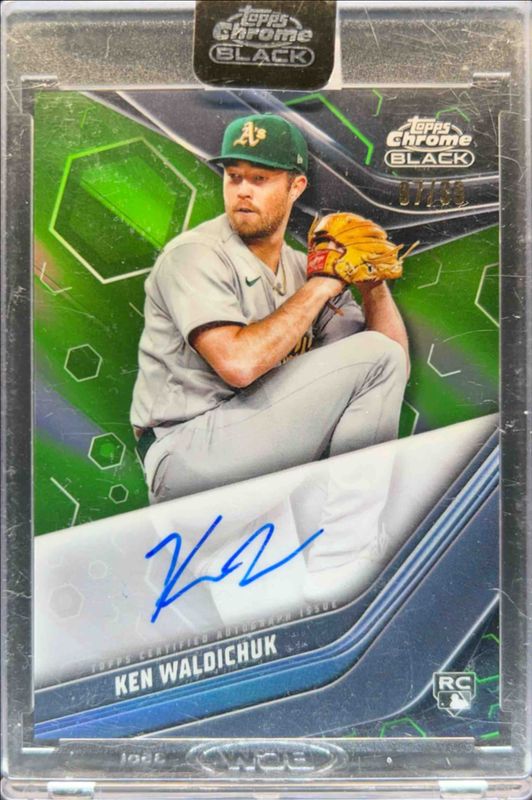 Ken Waldichuk 2023 Topps Chrome Black #CBA-KW Autographs - Green Refractor /99 Rookie RAW