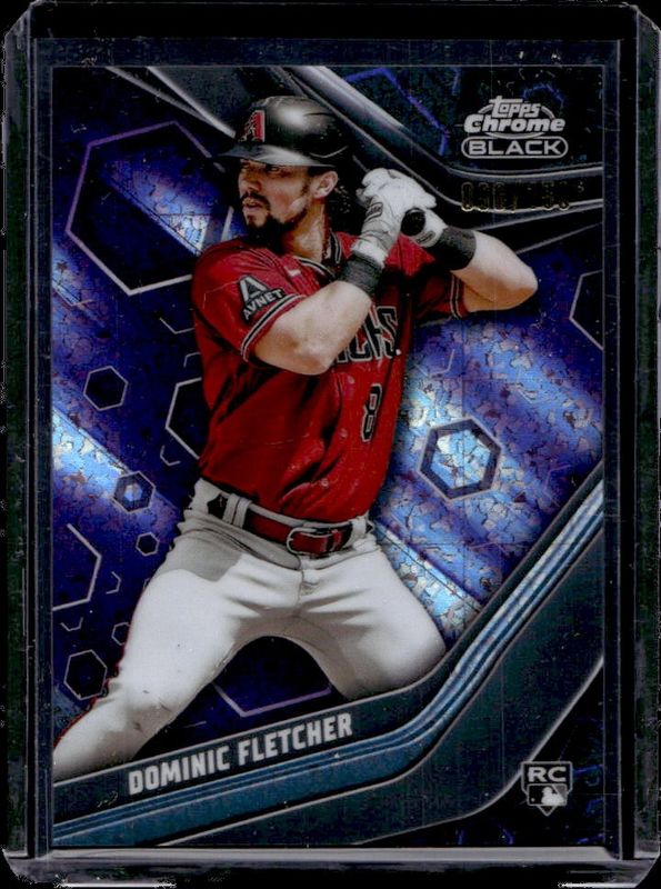 Dominic Fletcher 2023 Topps Chrome Black #82 Purple Mini Diamond Refractor /150 Rookie RAW