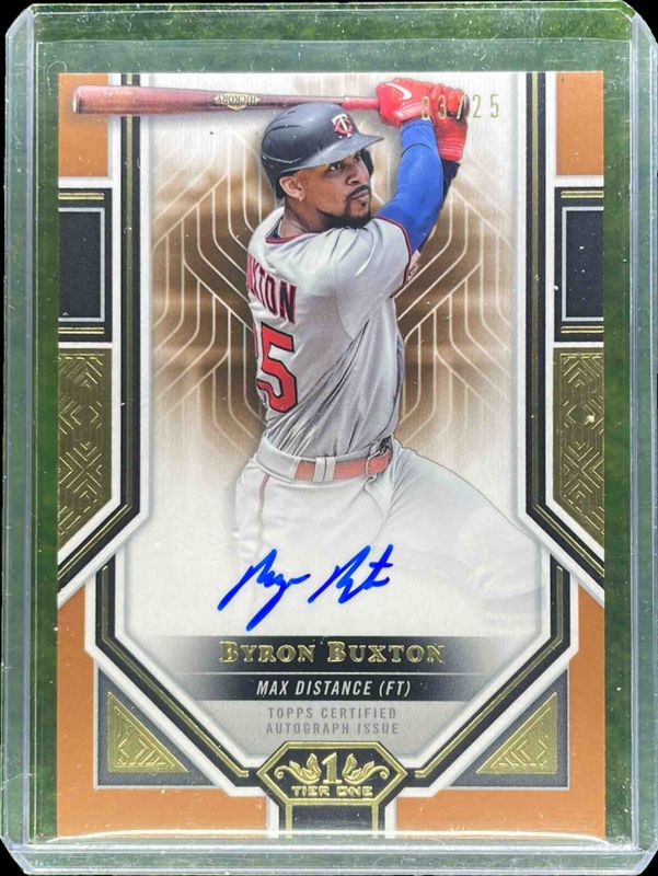 Byron Buxton 2023 Topps Tier One #AS-BB Advanced Stats Stars Autographs - Bronze Foil /25 RAW