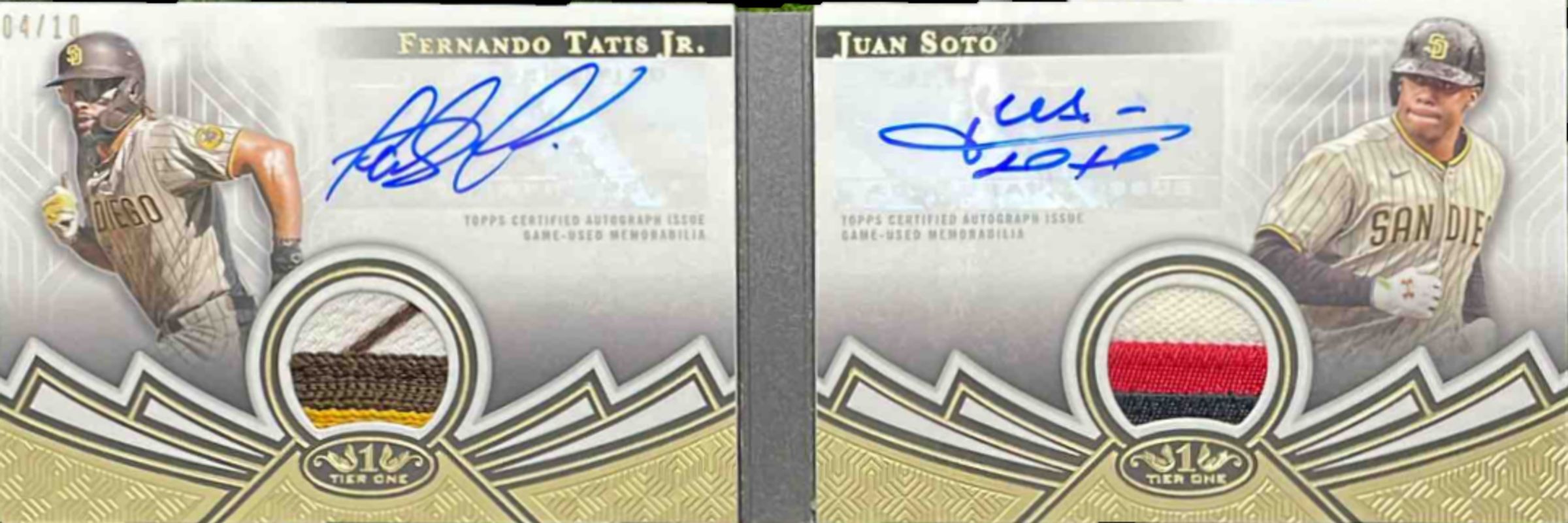 2023 Topps Tier One #DAR-TS Dual Autographs Tier One Relic Book /10