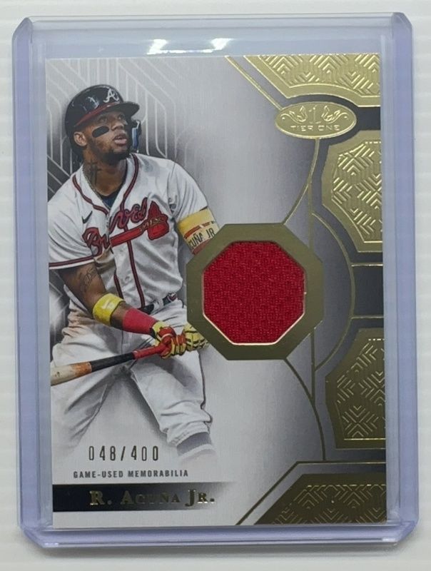 Ronald Acuna Jr. 2023 Topps Tier One #T1R-RAC Tier One Relics (Design B) /400 RAW