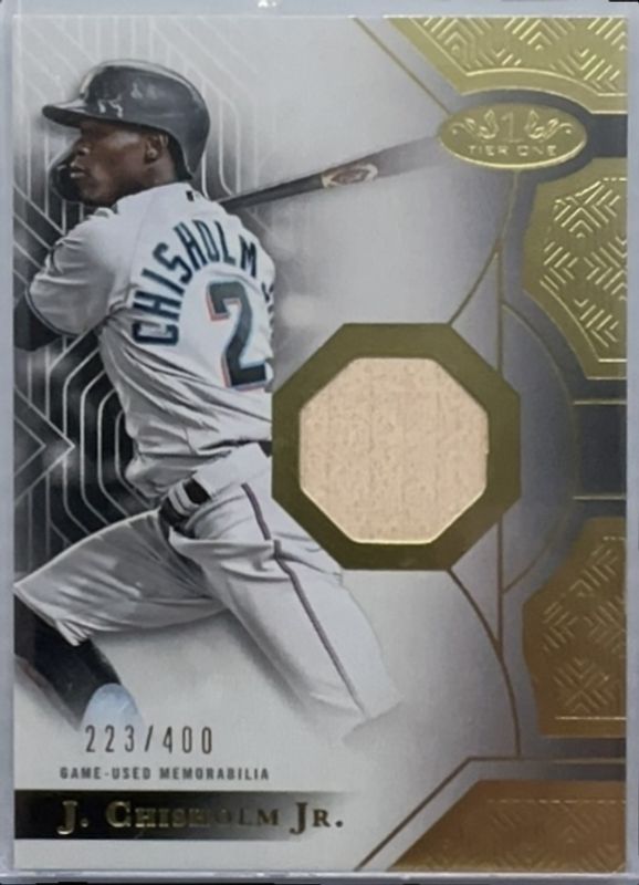 Jazz Chisholm Jr. 2023 Topps Tier One #T1R-JCH Tier One Relics (Design B) /400 RAW