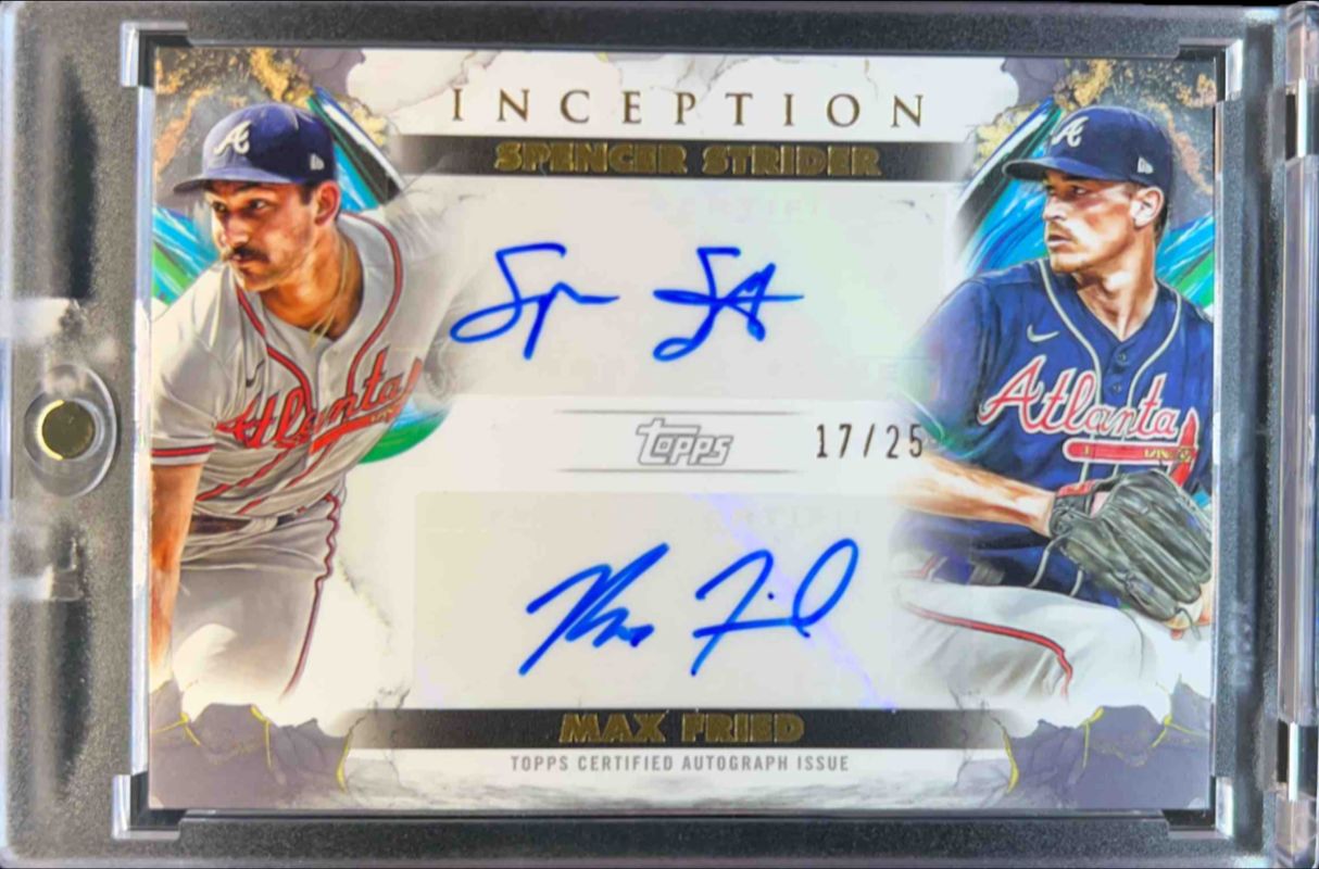 Max Fried / Spencer Strider 2023 Topps Inception #IDA-SF Inception Dual Autographs /25 RAW