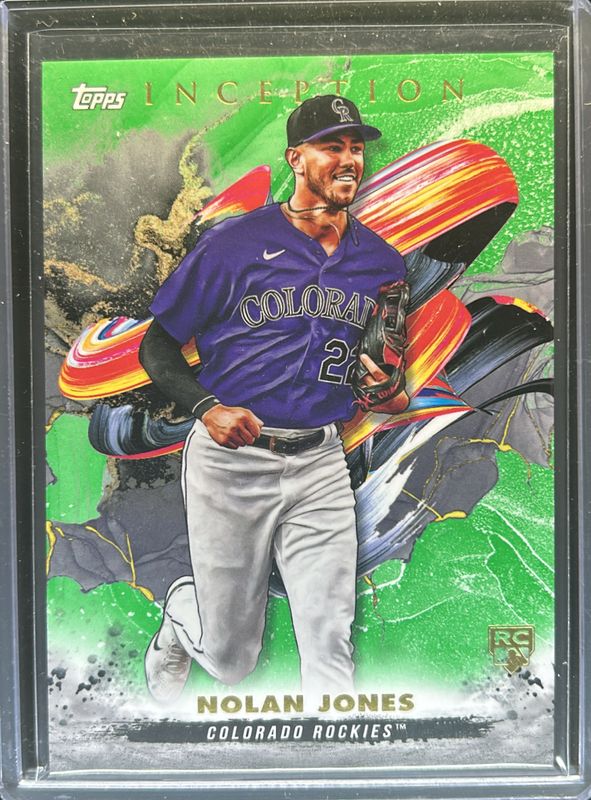 Nolan Jones 2023 Topps Inception #32 Green Rookie RAW