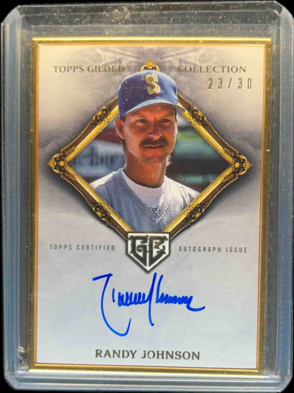 Randy Johnson 2023 Topps Gilded Collection #HAFA-RJN Gold Framed Hall of Famers Autographs RAW