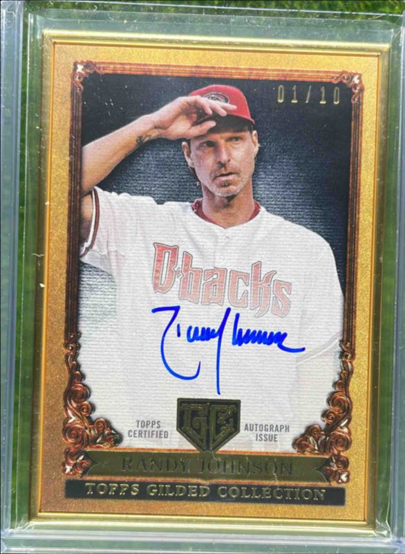 Randy Johnson 2023 Topps Gilded Collection #GOG-RJO Gallery of Gold Autographs - Onyx /10 RAW