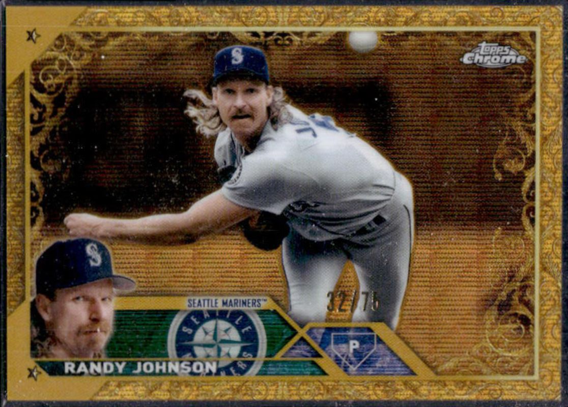 Randy Johnson 2023 Topps Gilded Collection #92 Wave Gold Etch Refractor /75 RAW