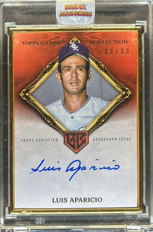 2023 Topps Gilded Collection #HAFA-LA Gold Framed Hall of Famers Autographs - Rose Gold /50