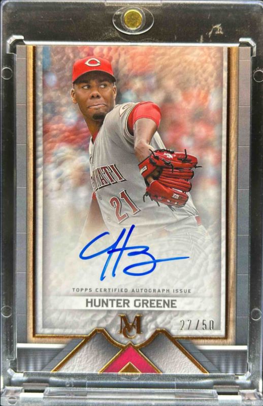 Hunter Greene 2023 Topps Museum Collection #AA-SM Archival Autographs - Copper /50 RAW