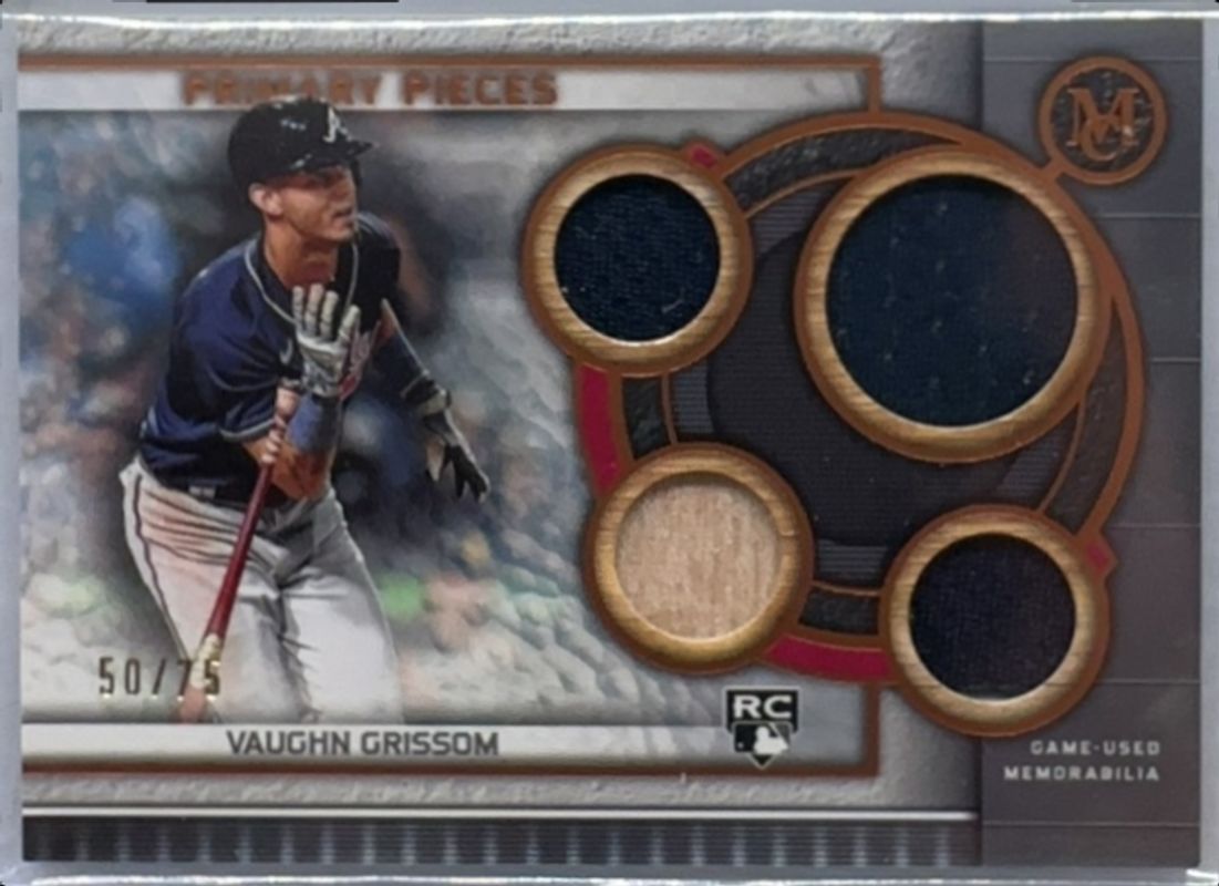 Vaughn Grissom 2023 Topps Museum Collection #SPPPQR-VG Single Player Primary Pieces Quad Relics - Copper /75 Rookie RAW