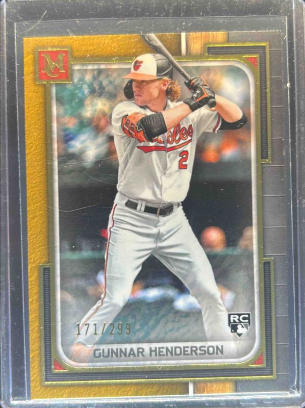 Gunnar Henderson 2023 Topps Museum Collection #34 Gold /299 Rookie RAW