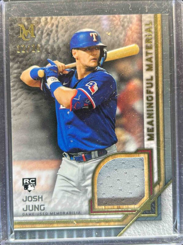 Josh Jung 2023 Topps Museum Collection #MMR-JJ Meaningful Materials Relics - Gold /25 Rookie RAW