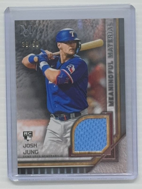 Josh Jung 2023 Topps Museum Collection #MMR-JJ Meaningful Materials Relics /50 Rookie RAW