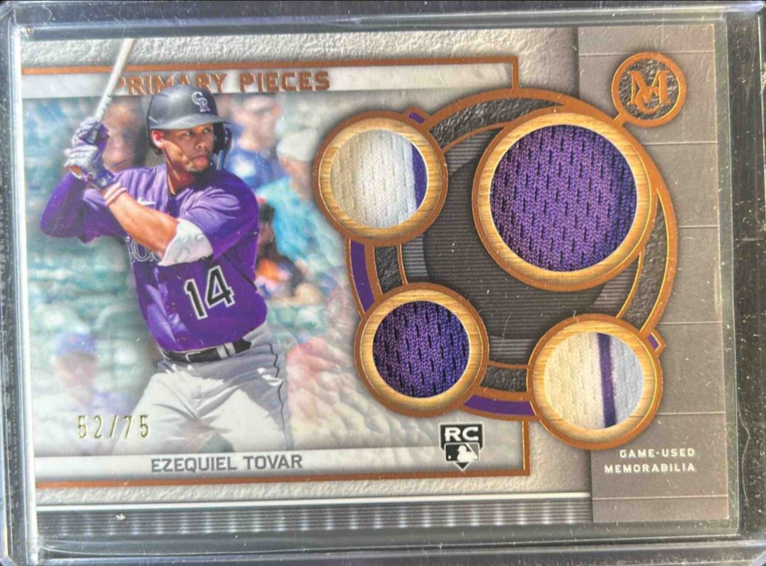 Ezequiel Tovar 2023 Topps Museum Collection #SPPPQR-ET Single Player Primary Pieces Quad Relics - Copper /75 Rookie RAW