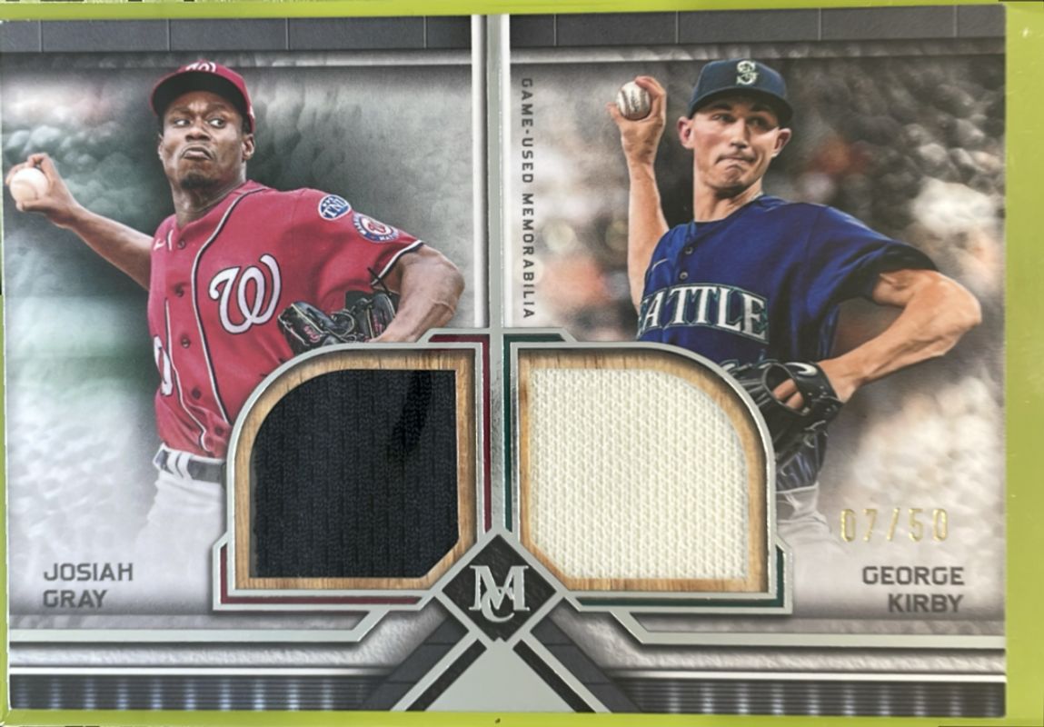 George Kirby 2023 Topps Museum Collection #DMMR-GK Dual Meaningful Materials Relics /50 RAW