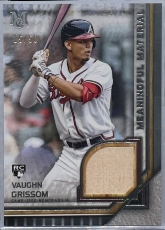 Vaughn Grissom 2023 Topps Museum Collection #MMR-VG Meaningful Materials Relics /50 Rookie RAW