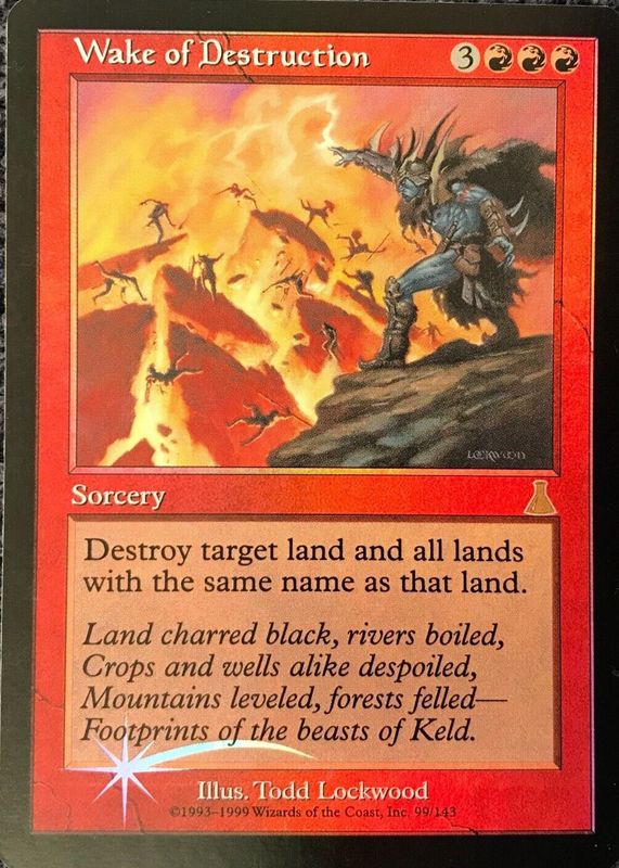 Wake of Destruction 1999 Urza's Destiny #99 Foil RAW TCG (LIGHTLY PLAYED)