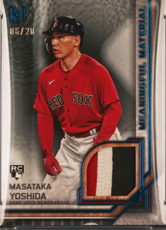 Masataka Yoshida 2023 Topps Museum Collection #MMR-MY Meaningful Materials Relics - Sapphire /20 Rookie RAW