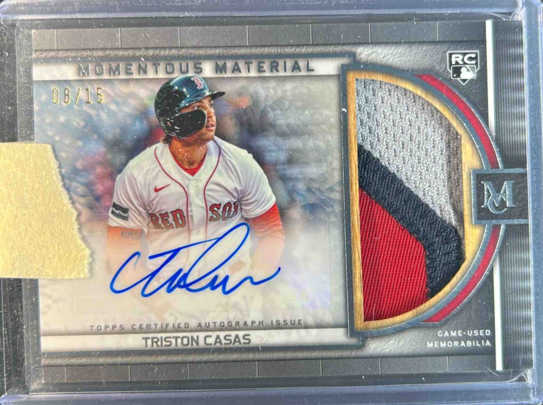 Triston Casas 2023 Topps Museum Collection #MMJPA-TC Momentous Material Jumbo Patch Autographs Rookie RAW