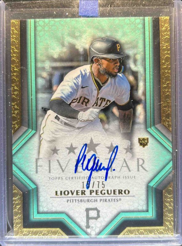 Liover Peguero 2023 Topps Five Star #FSA-LP Aqua /75 Rookie RAW