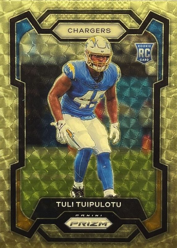 Tuli Tuipulotu 2023 Prizm #354 Gold Vinyl /5 Rookie RAW