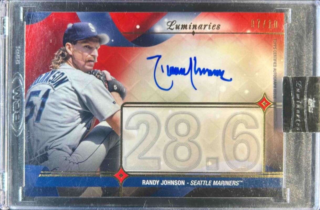 Randy Johnson 2023 Topps Luminaries #MOM-RJ3 Masters of the Mound Autographs - Red /10 RAW