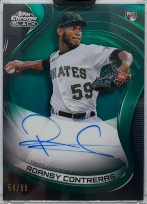 Roansy Contreras 2022 Topps Chrome Black #CBA-RCO Autographs - Green Refractor /99 Rookie RAW