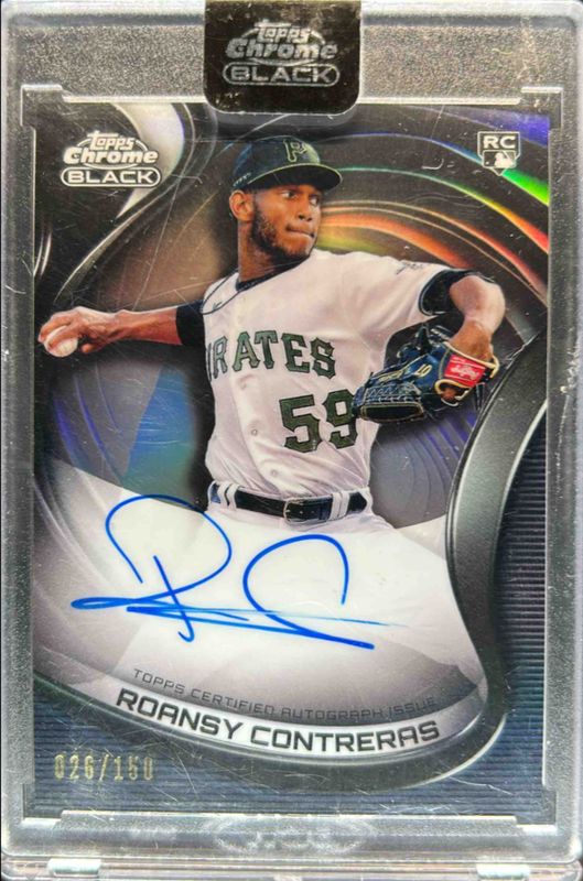 Roansy Contreras 2022 Topps Chrome Black #CBA-RCO Autographs - Refractor /150 Rookie RAW