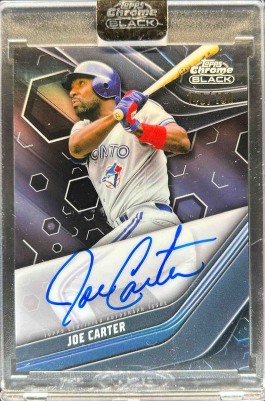 Joe Carter 2022 Topps Chrome Black #CBA-JC Autographs - Refractor /150 RAW
