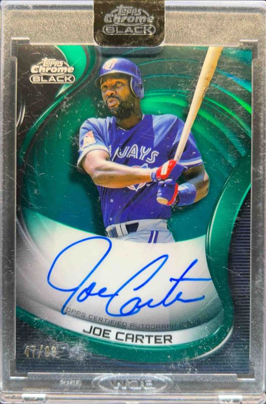 Joe Carter 2022 Topps Chrome Black #CBA-JC Autographs - Green Refractor /99 RAW