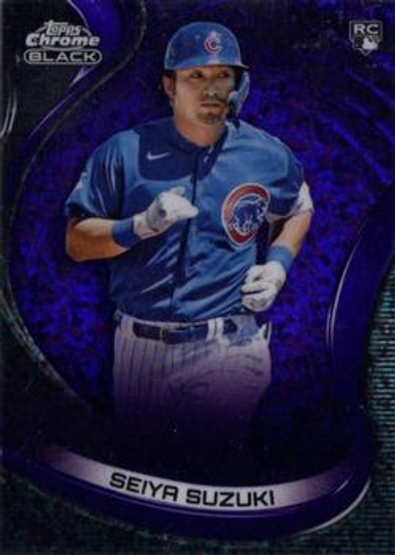 Seiya Suzuki 2022 Topps Chrome Black #14 Purple Mini Diamond Refractor /150 Rookie RAW