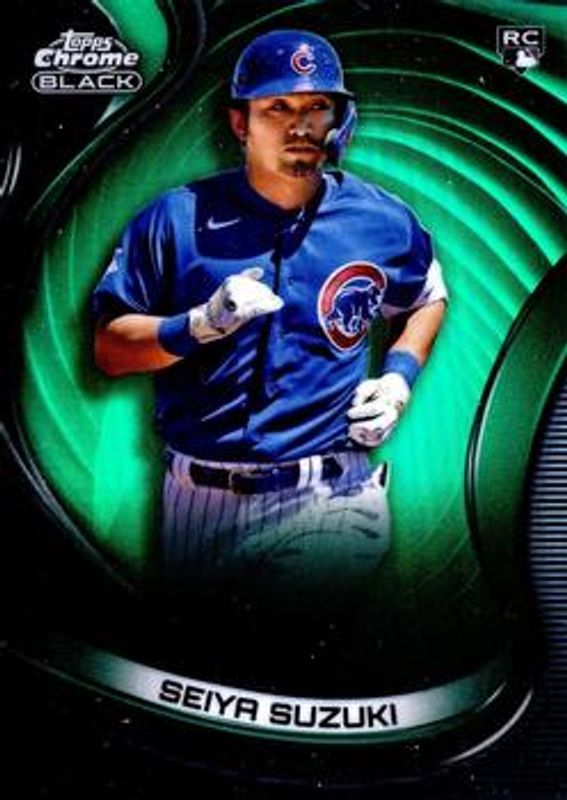 Seiya Suzuki 2022 Topps Chrome Black #14 Green Refractor /99 Rookie RAW