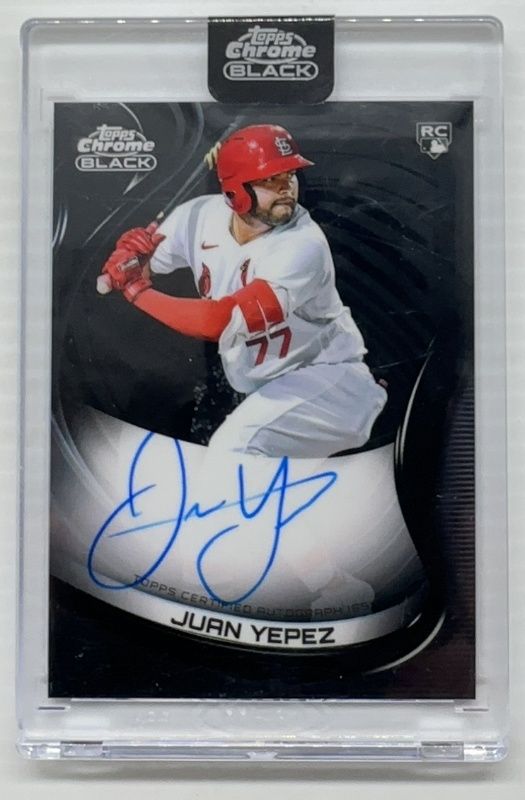 Juan Yepez 2022 Topps Chrome Black #CBA-JY Autographs Rookie RAW