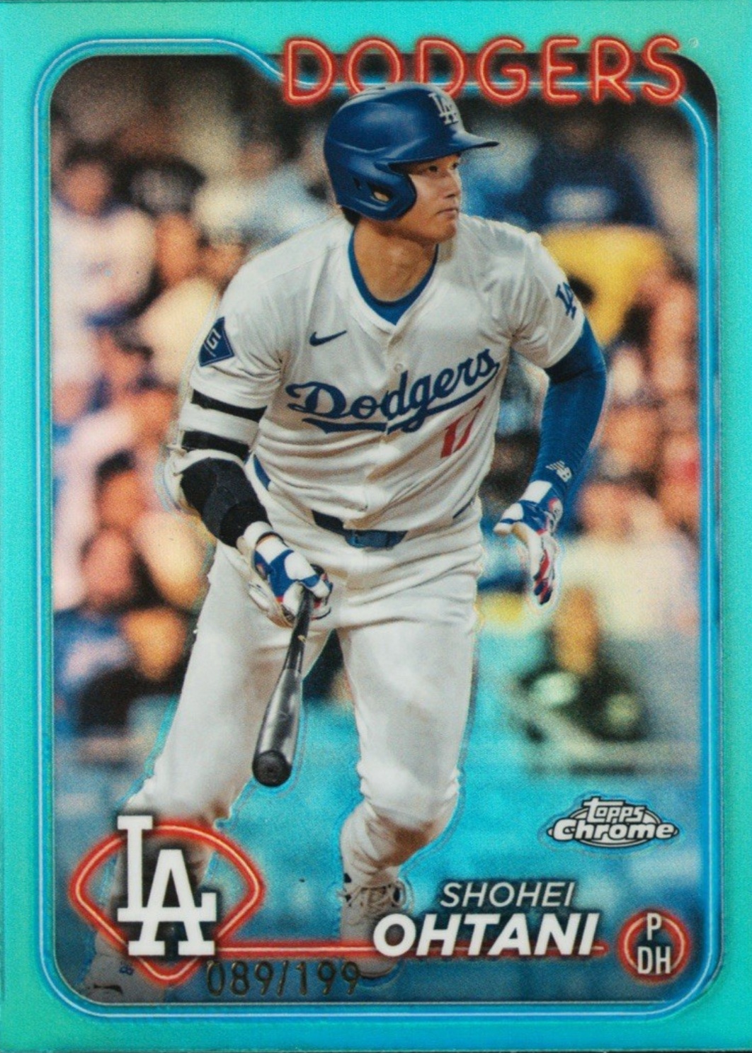 Shohei Ohtani 2024 Topps Chrome #1 Aqua Refractor /199 Price Guide