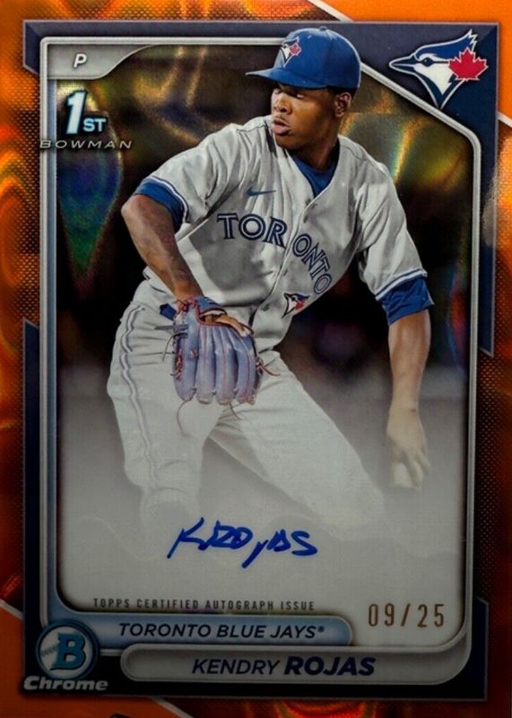 Kendry Rojas 2024 Bowman Chrome #CPA-KR Prospect Auto - Orange Lava Refractor /25 (1st) RAW