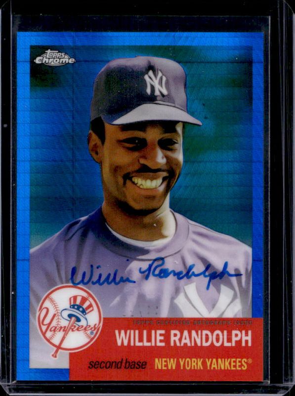 Willie Randolph 2022 Topps Chrome Platinum Anniversary #CPA-WR Autographs - Blue Prism Refractor /99 RAW