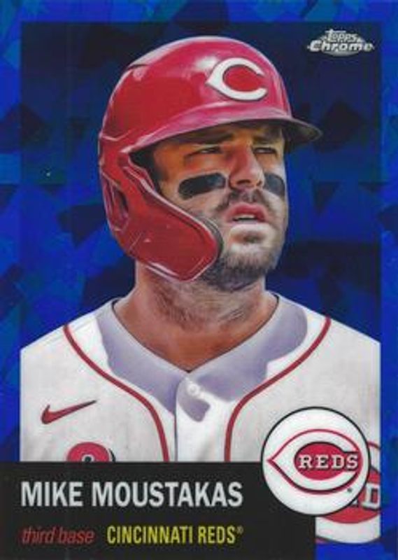 Mike Moustakas 2022 Topps Chrome Platinum Anniversary #198 Blue Atomic Refractor /100 RAW