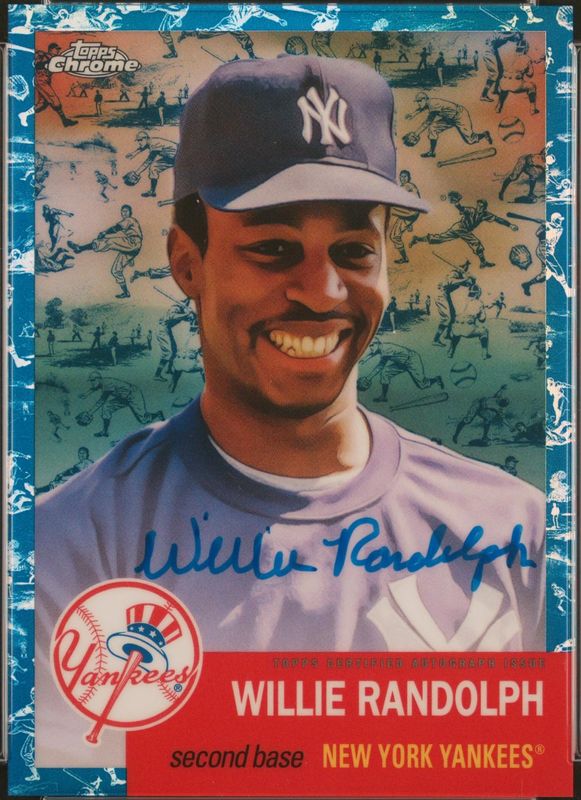 Willie Randolph 2022 Topps Chrome Platinum Anniversary #CPA-WR Autographs - Platinum Toile Cream Blue Refractor /99 RAW