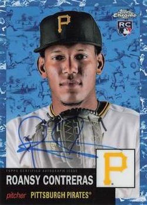Roansy Contreras 2022 Topps Chrome Platinum Anniversary #CPA-RCO Autographs - Platinum Toile Cream Blue Refractor /99 Rookie RAW